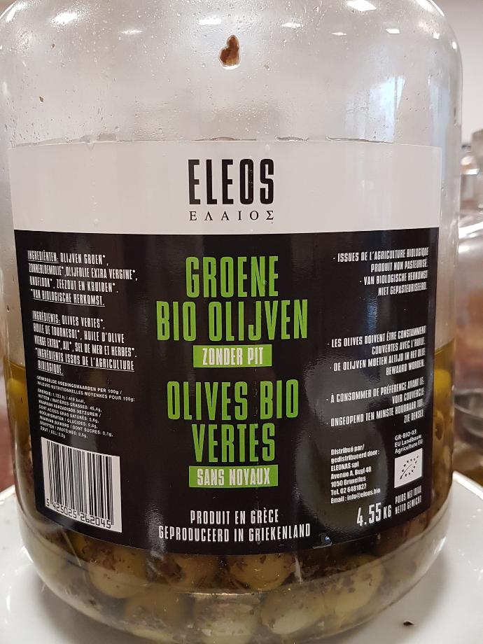 Olives vertes sans noyaux Bio /100g